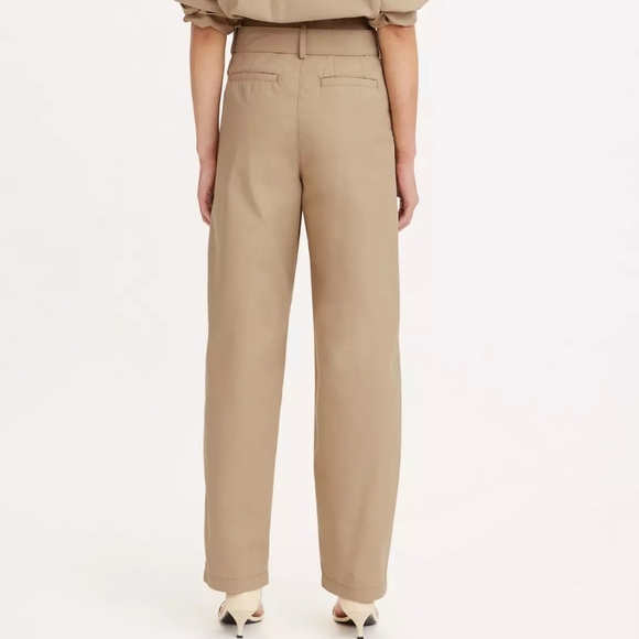 Levi's Tailored High Loose Taper Belted Pants Khaki Tan 27 - Picture 2 of 12